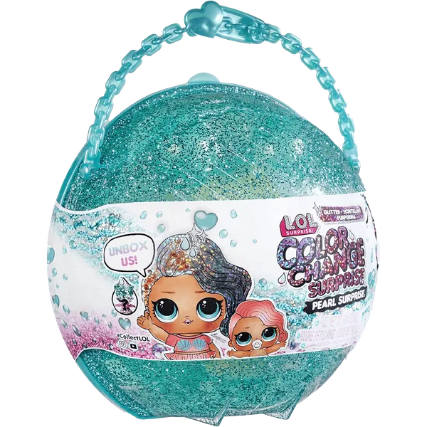 Estuche de Perla Brillante con 2 Muñecas LOL Surprise Glitter Color Change Pear + 6 Accesorios